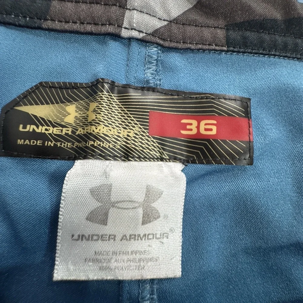 Under Armour Board Shorts Men's 36 Zipper Pockets Blue Quick‎ Dry Lightweight